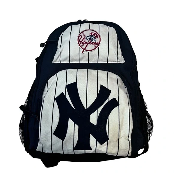 New York Yankees Backpack Pinstripe MLB Genuine Merchandise School Travel Bag - Picture 2 of 12